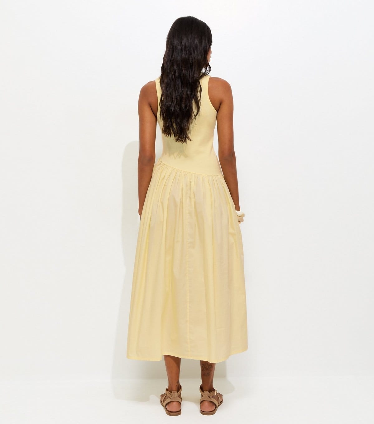New Look Women's Light Yellow Asymmetric Waist Sleeveless Midi Dress New Look - 4