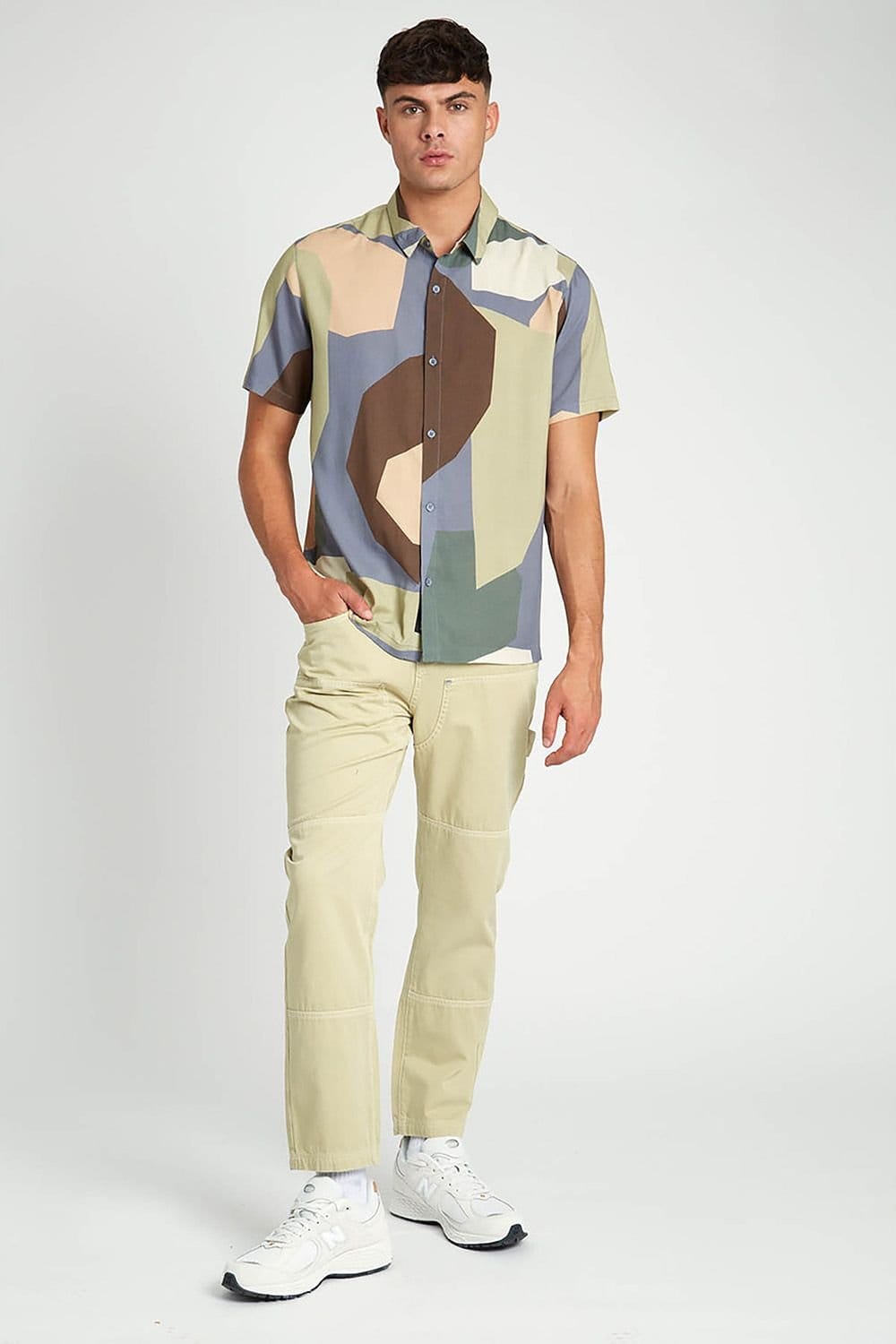 Native Youth Native Youth Men's Short Sleeve Lightweight Abstract Relaxed Shirt in Blue - 4