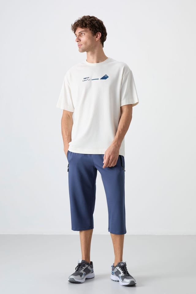 Tommy Life Tommy Life Men's Capri Cycling Shorts in Indigo - 2