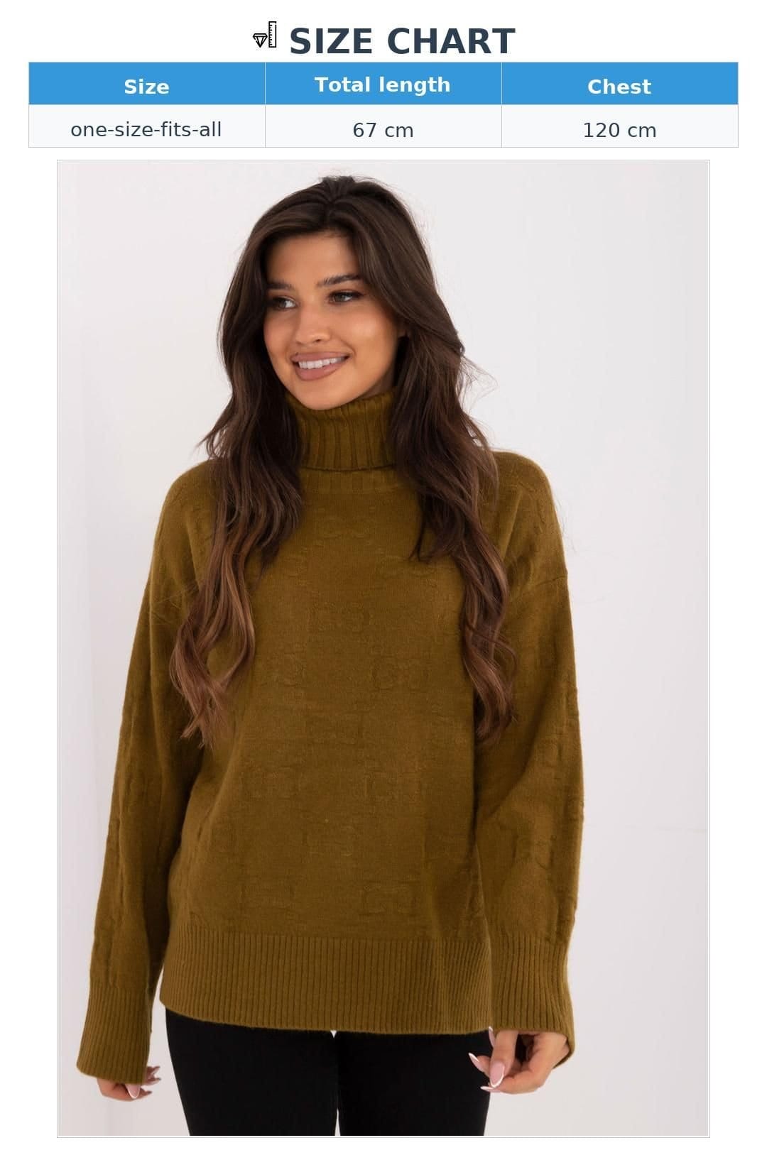 Love Lace Love Lace Women's Everyday Textured Turtleneck Sweater in Green - 4