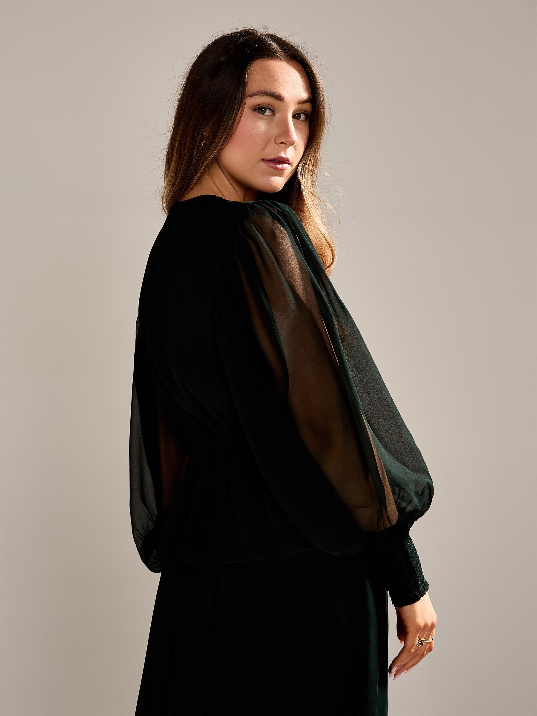 GWD by GEORGE W. DAVIES GWD by GEORGE W. DAVIES Women's GWD Floral Dark Green embellished Sparda Top - 2