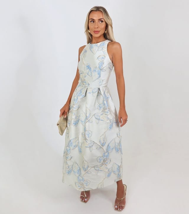 AX Paris Women's Light Blue Jacquard Sleeveless Midi Dress AX Paris New Look - 2