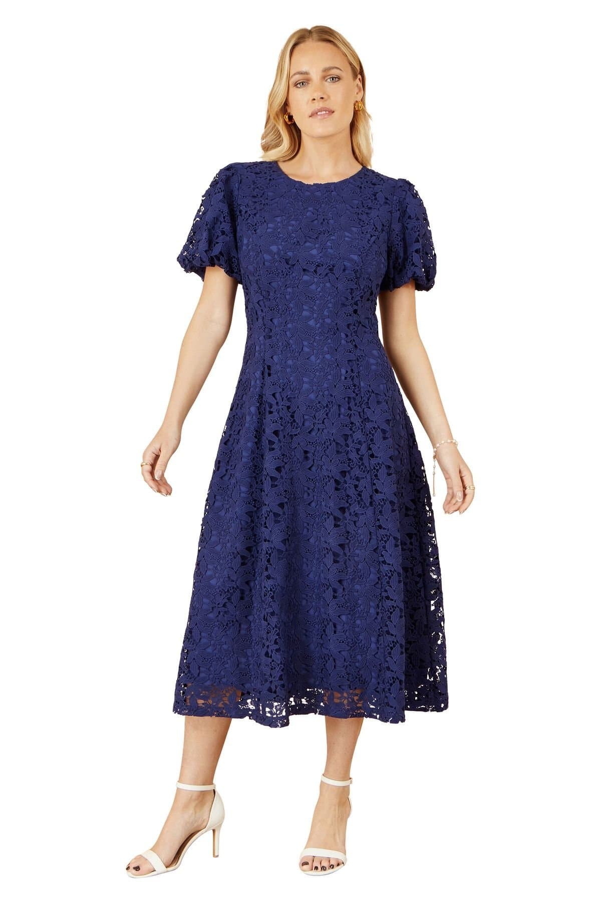 Yumi Yumi Women's Navy Lace Midi Dress