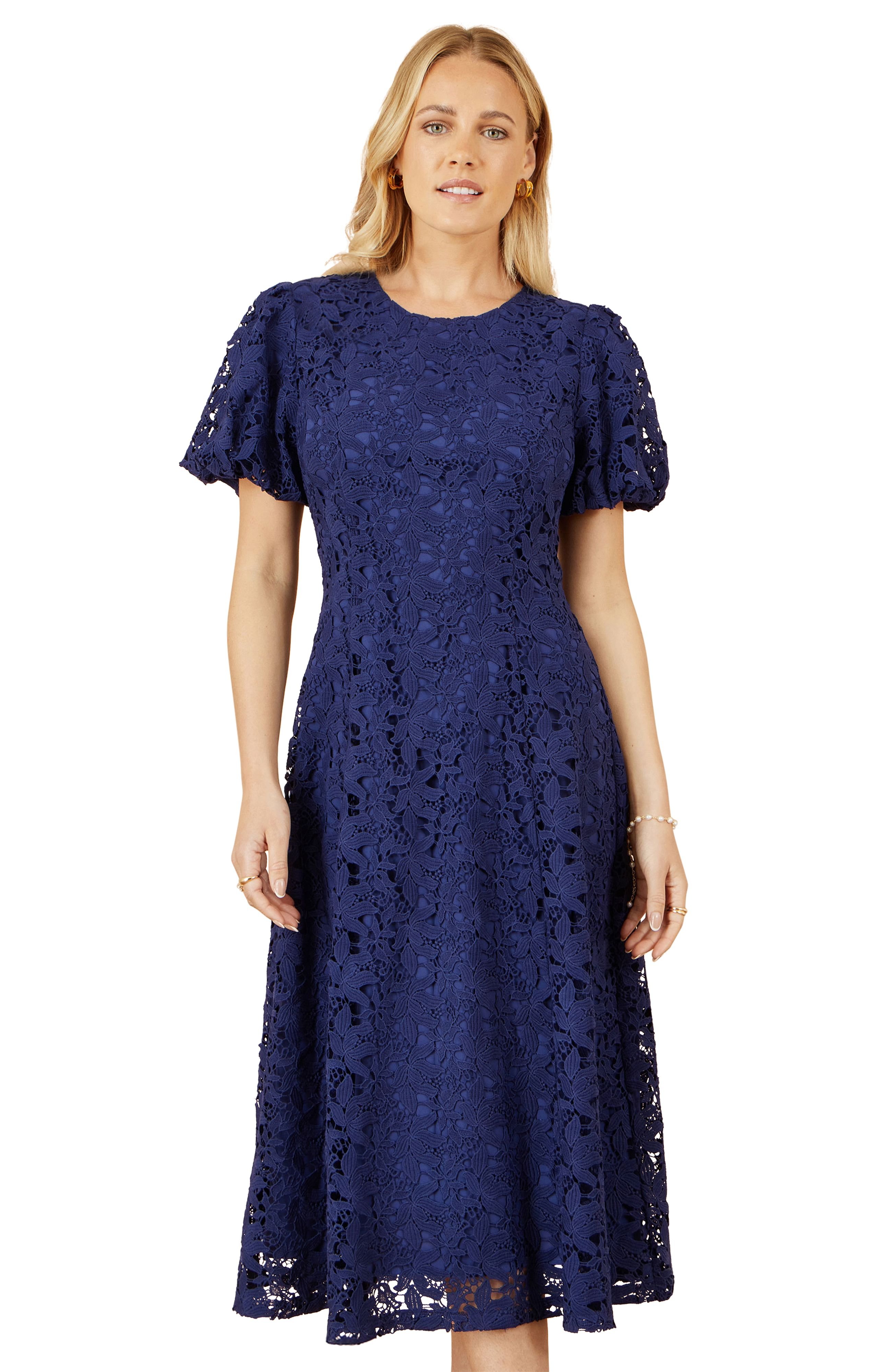 Yumi Yumi Women's Navy Lace Midi Dress - 2