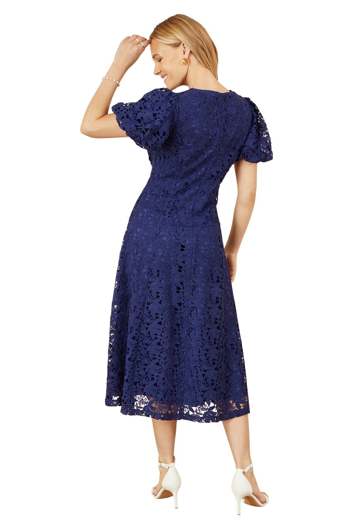 Yumi Yumi Women's Navy Lace Midi Dress - 3