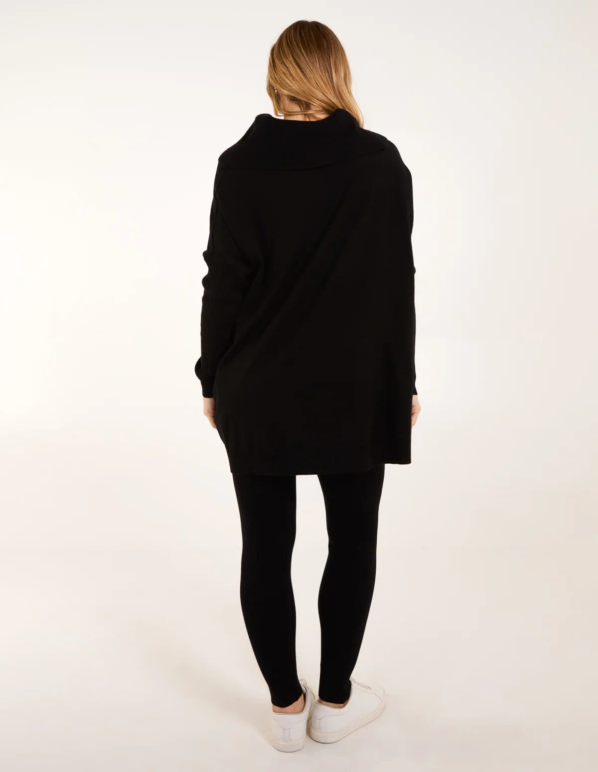 Blue Vanilla Ribbed Leggings & Cowl Neck Jumper Set - 4