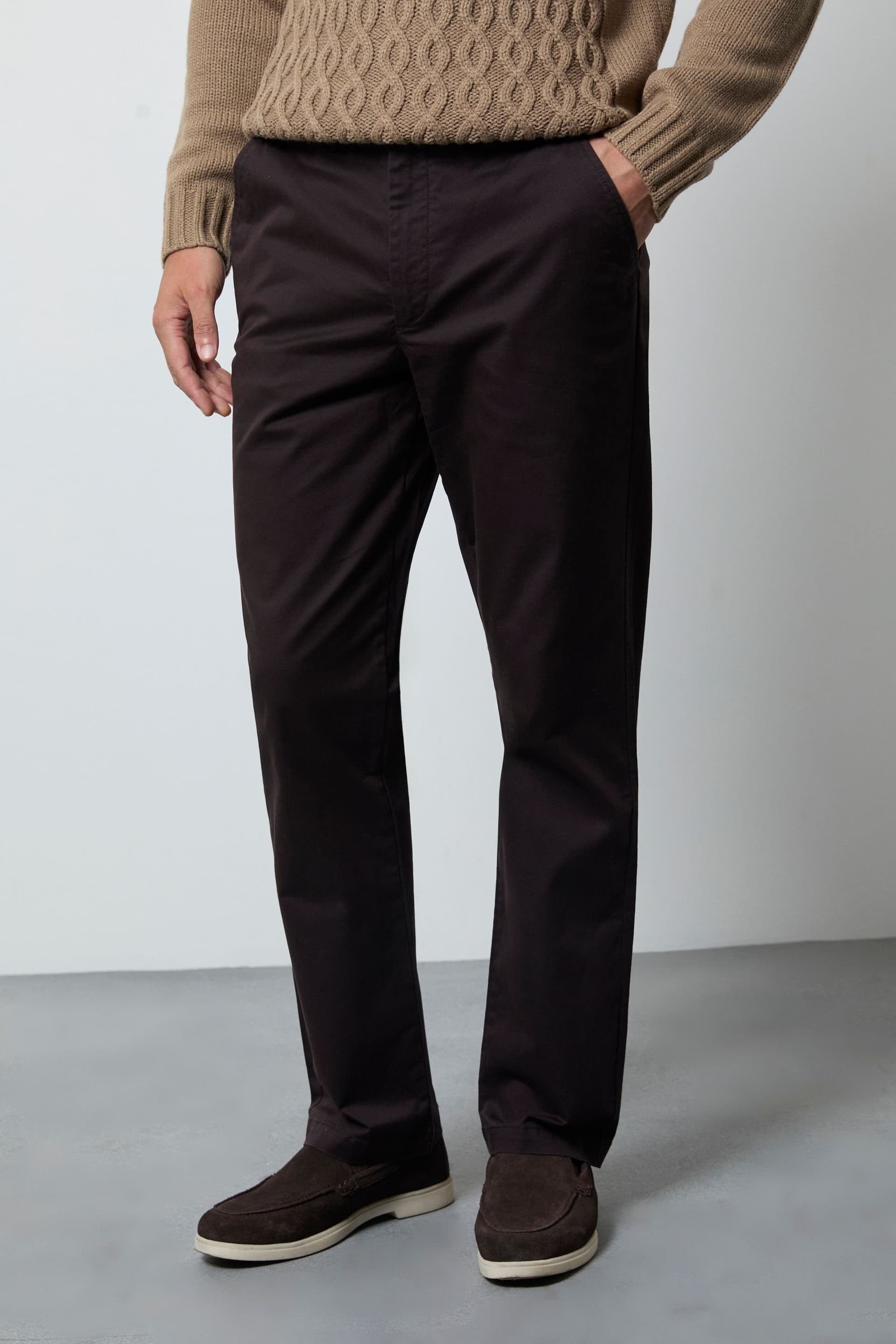 Maine Maine Men's Chocolate Premium Chino Trousers