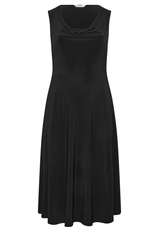 Yours Yours Women's Drape Front Midi Dress in Black - 2
