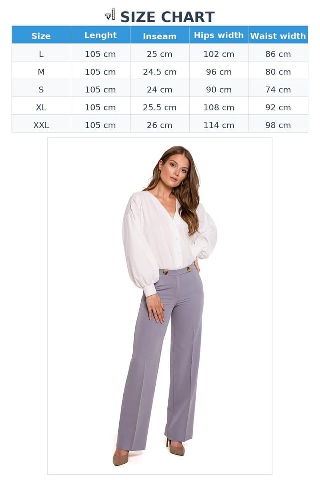 Love Lace Love Lace Women's Elegant Straight Leg Business Trousers in Grey - 3