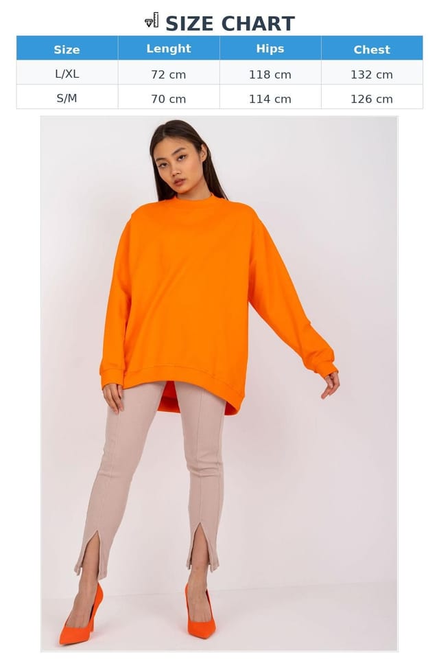 Love Lace Love Lace Women's Cotton Long Sleeve Sweatshirt with Stand Collar in Orange - 3