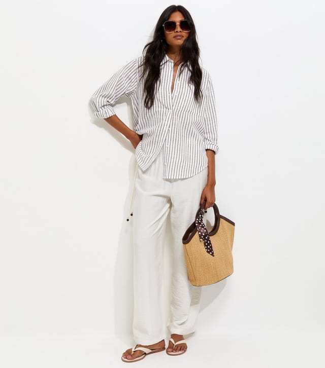 New Look Women's Brown Striped Cotton Shirt New Look - 3