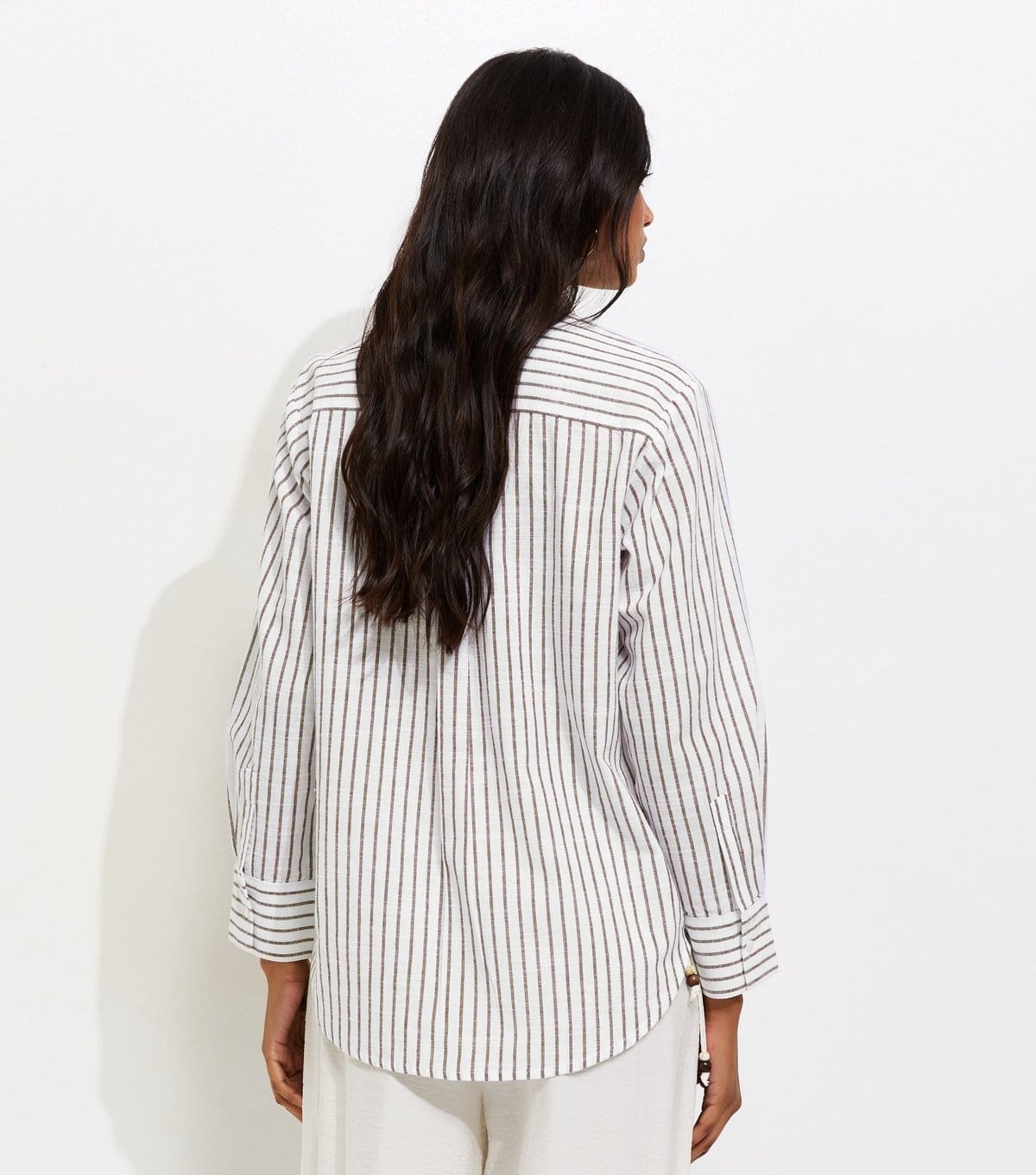 New Look Women's Brown Striped Cotton Shirt New Look - 4