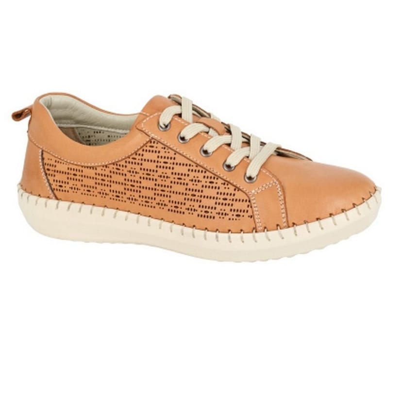 Mod Comfys Mod Comfys Women's Leather Trainers in Tan - 1