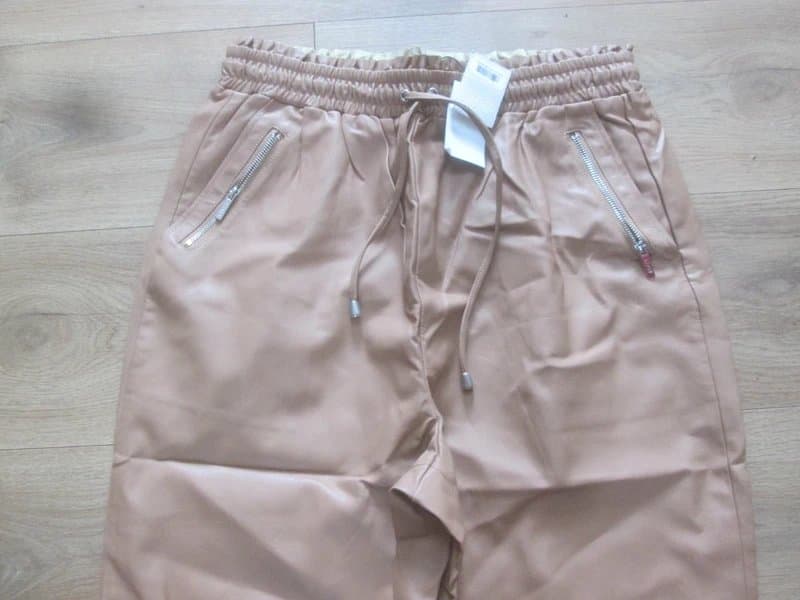 Lipsy Lipsy size 14 Tan brown faux leather pull on joggers Trousers Brand new with tags