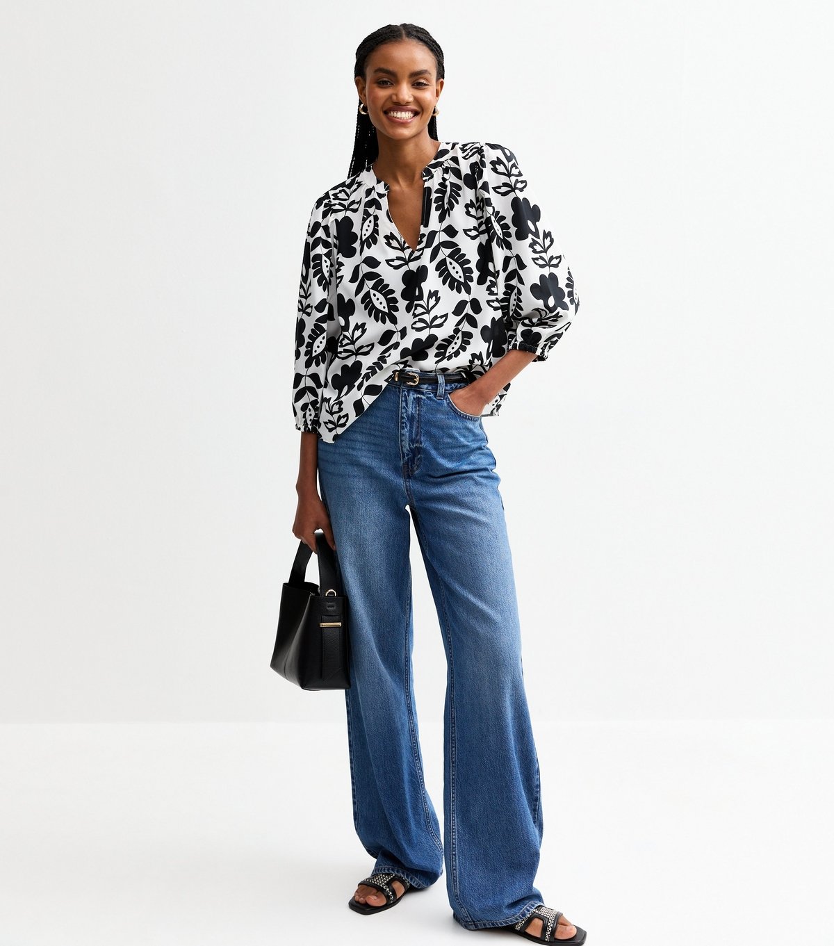 New Look Women's Tall White Floral Print Top New Look - 3