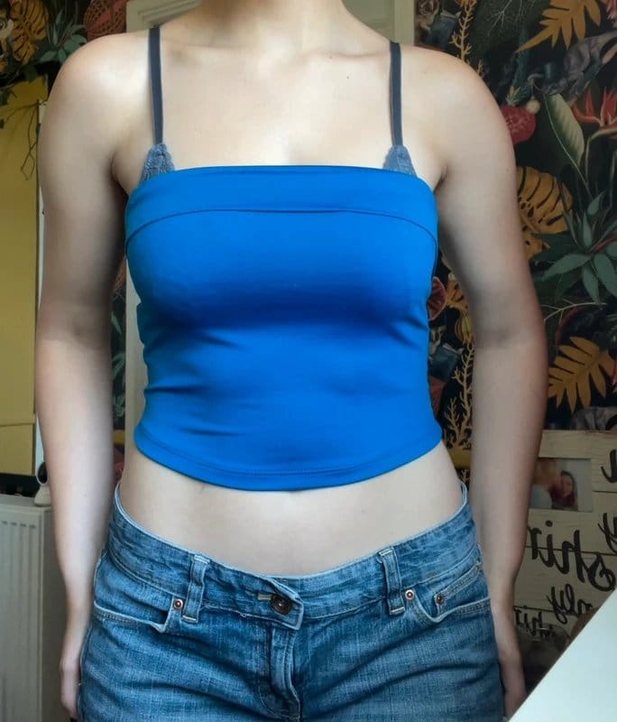 Bershka Electric Blue Cropped Bandeau