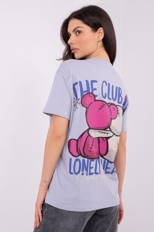 Love Lace Love Lace Women's Soft Cotton Casual T-Shirt With Back Print Style 222933 in Violet - 3