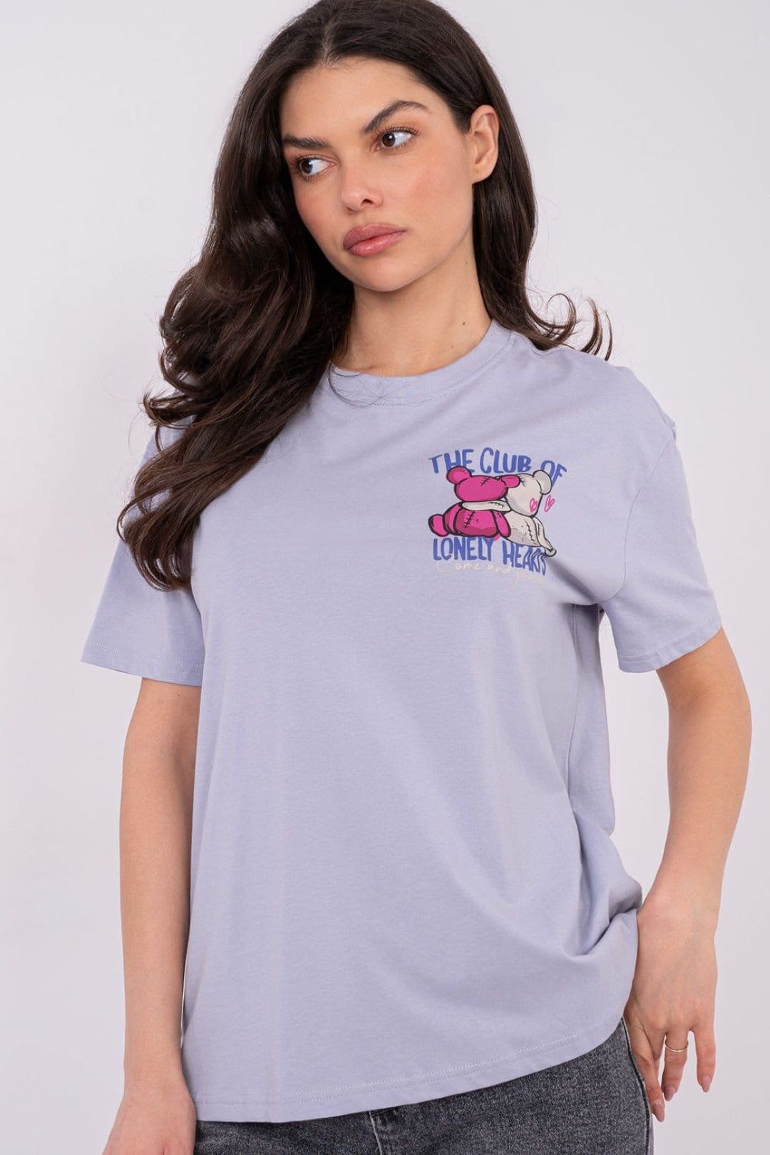 Love Lace Love Lace Women's Soft Cotton Casual T-Shirt With Back Print Style 222933 in Violet - 4