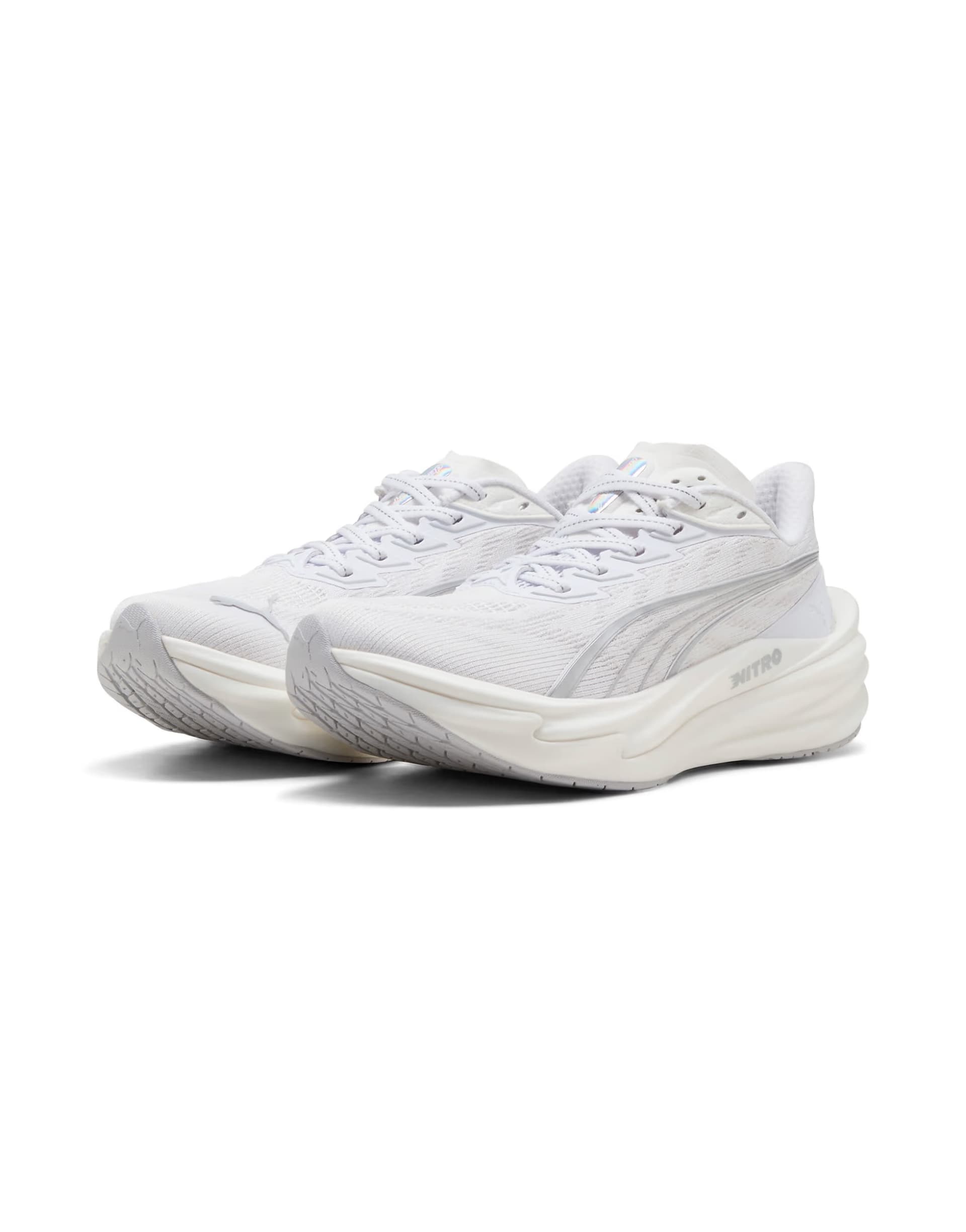 ASOS ASOS Puma Deviate Nitro 4 Running Shoes in White-Feather Gray