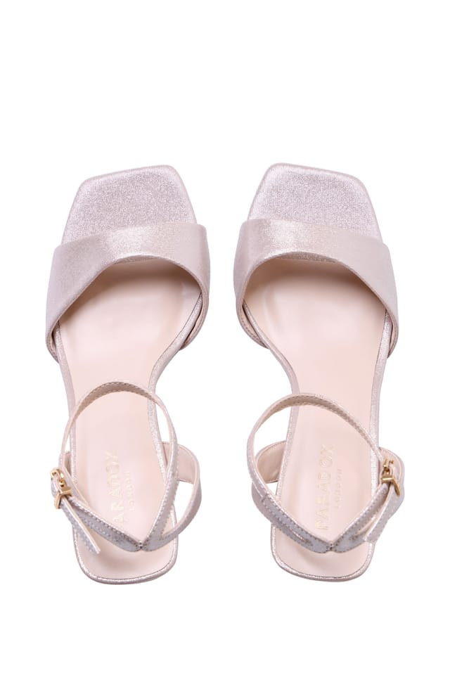Paradox London Paradox London Women's Melrose' Flared Heel Ankle Strap Sandals in Light Pink - 3