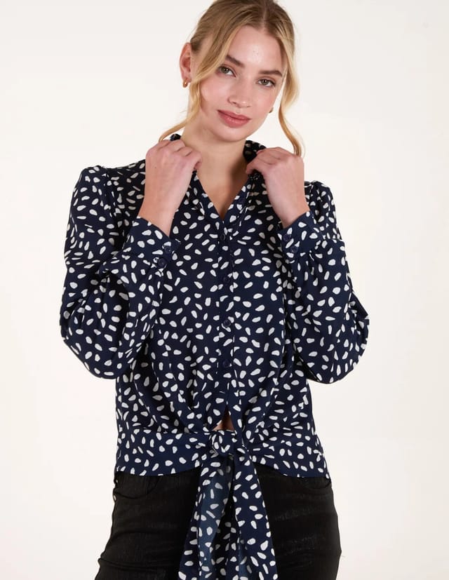 Blue Vanilla Abstract Polka Dot Oversized Shirt - 2