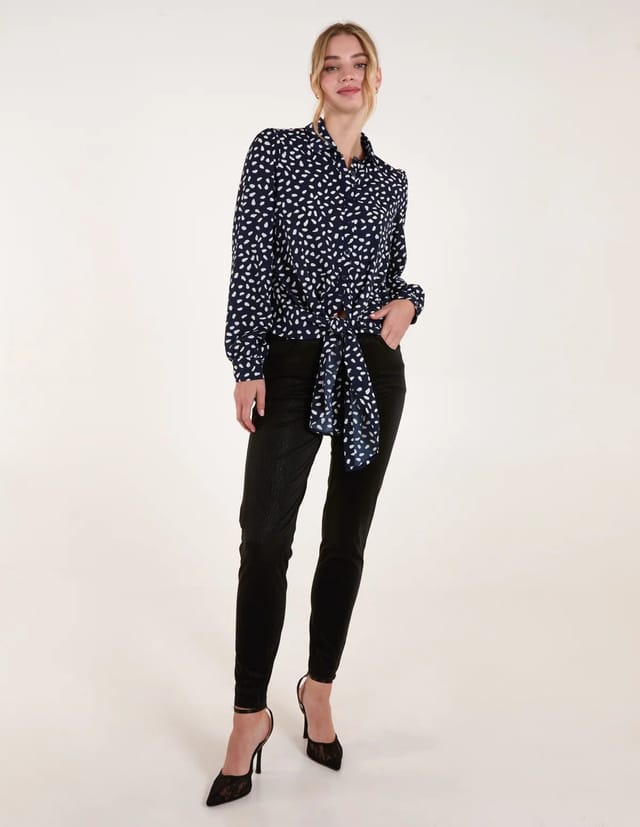 Blue Vanilla Abstract Polka Dot Oversized Shirt - 3