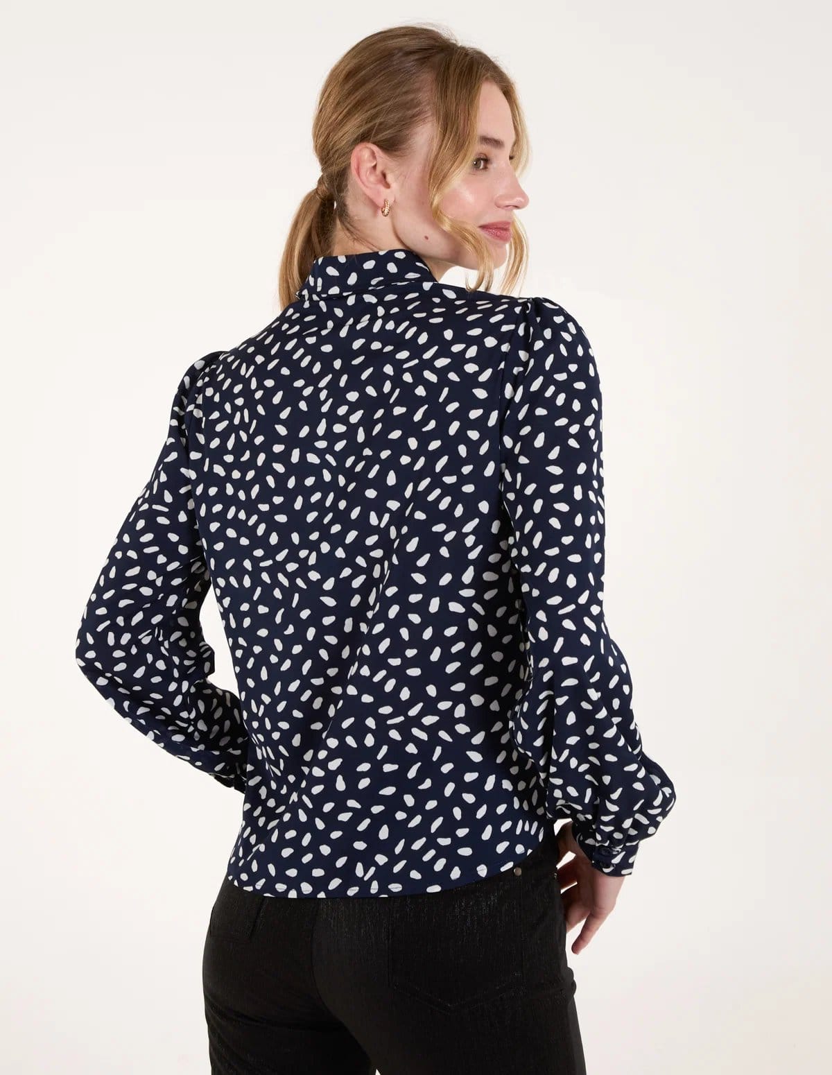 Blue Vanilla Abstract Polka Dot Oversized Shirt - 4