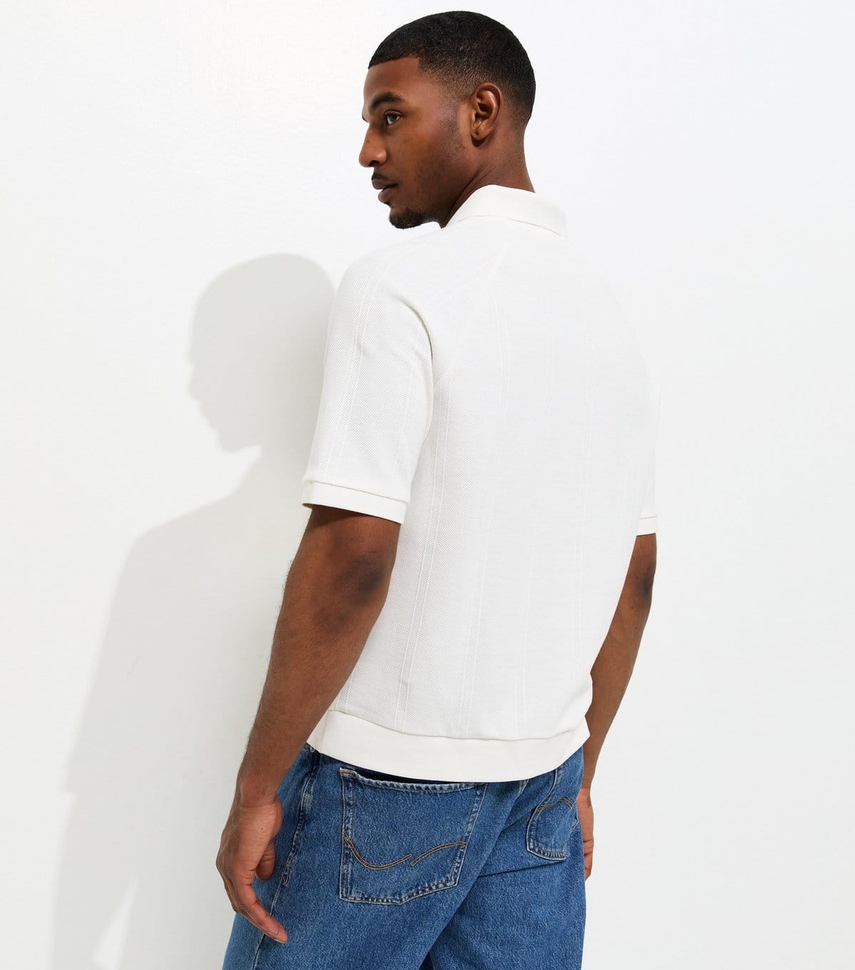 New Look Men's Cream Regular Striped Short Sleeve Polo Shirt New Look - 4