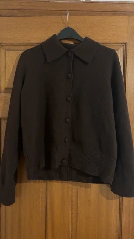 New Look Brown knit collar top size 12