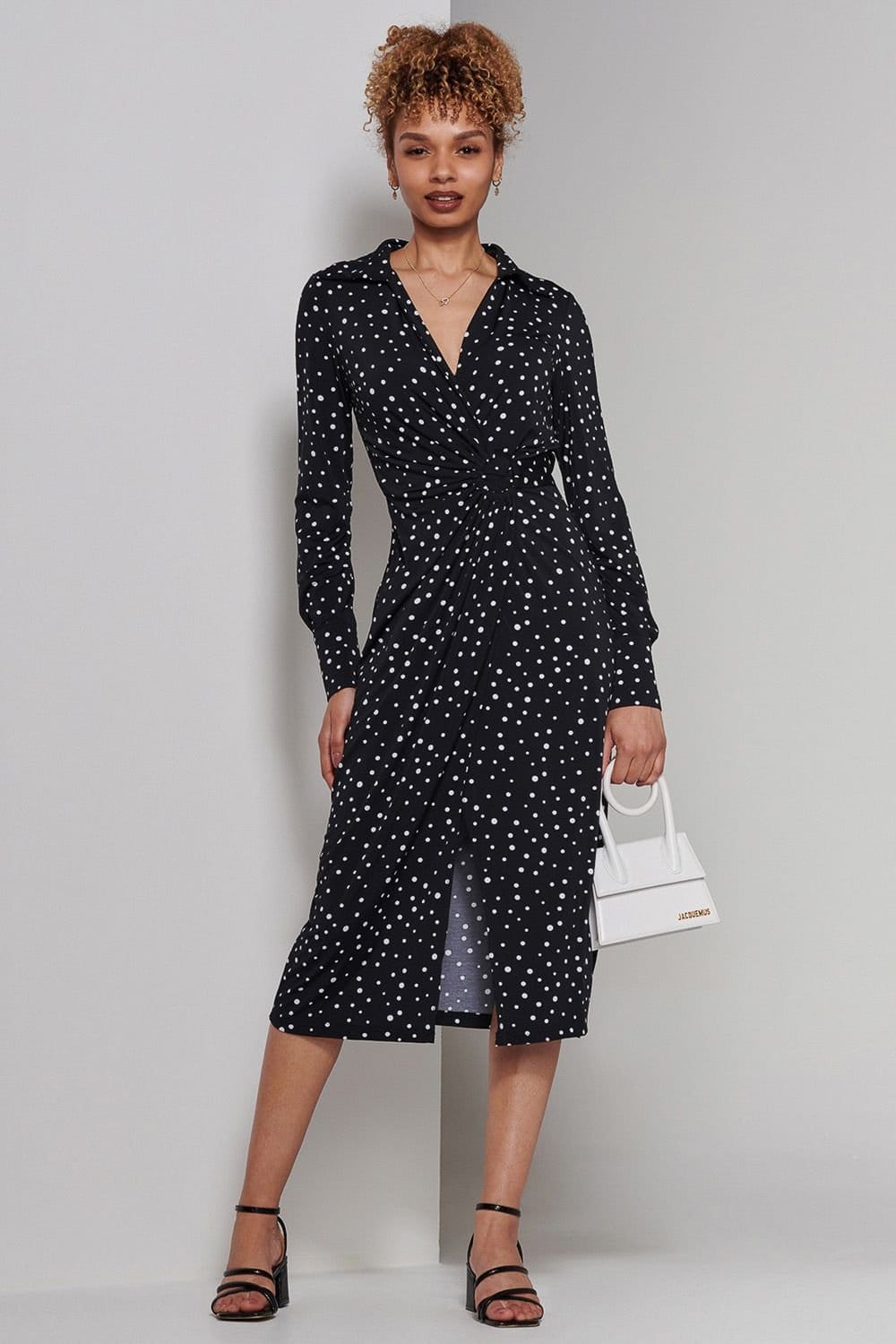 Jolie Moi Jolie Moi Women's Becca Long Sleeve Jersey Shirt Dress in Black - 4