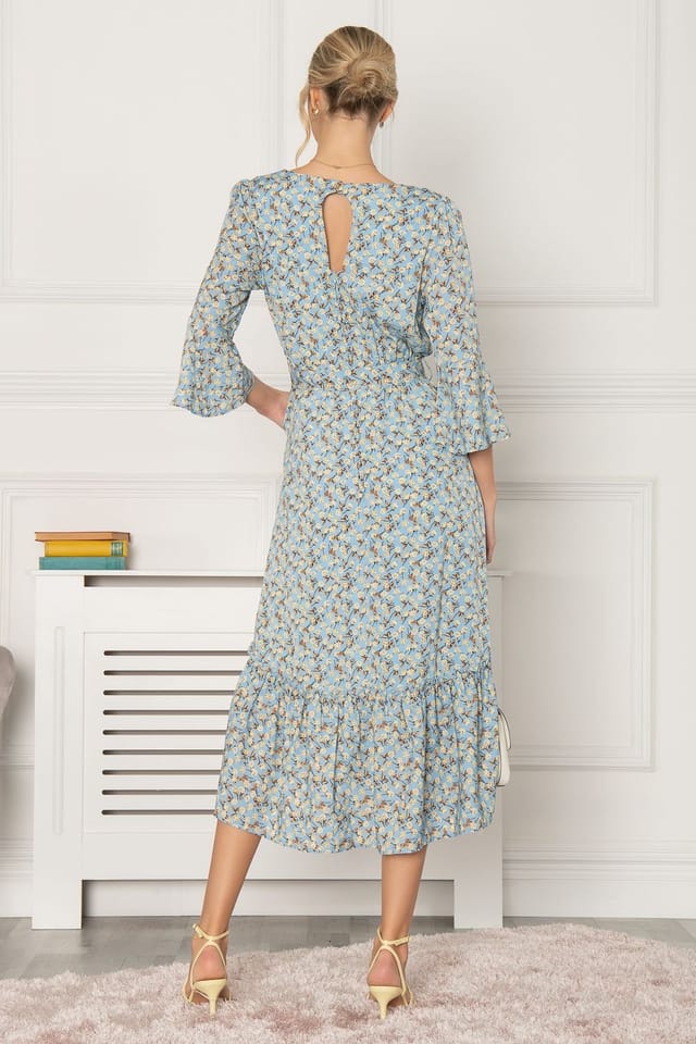 Jolie Moi Jolie Moi Women's Geelan Tiered Hem Maxi Dress in Blue - 2