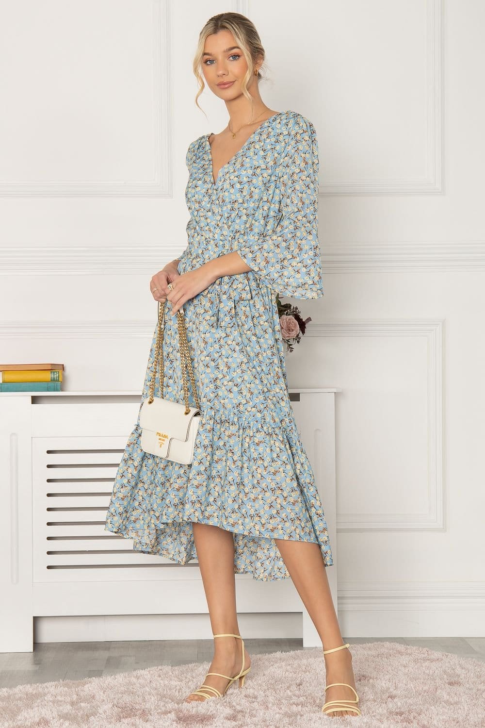 Jolie Moi Jolie Moi Women's Geelan Tiered Hem Maxi Dress in Blue - 4