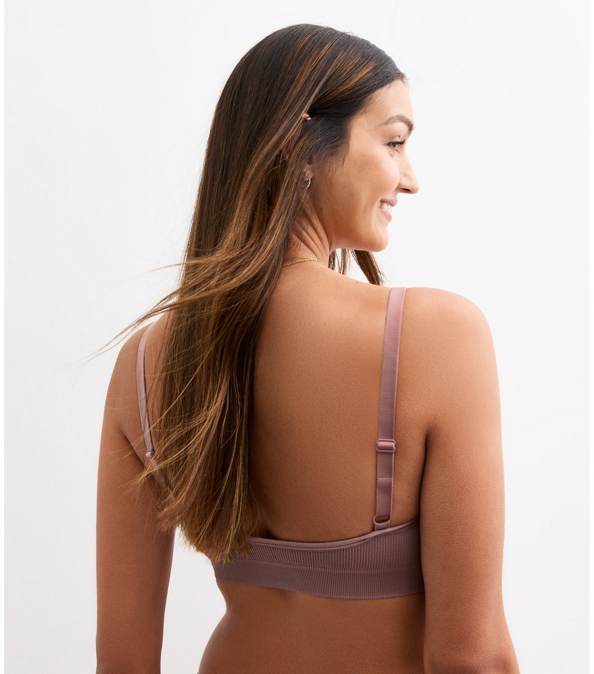 New Look Women's Deep Pink Maternity Ribbed Seamless Nursing Bralette New Look - 4