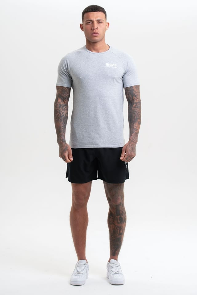 Discipline 365 Discipline 365 Men's Discipline Cotton Short Sleeve Fitness Gym Top with Logo Detail in Grey - 3