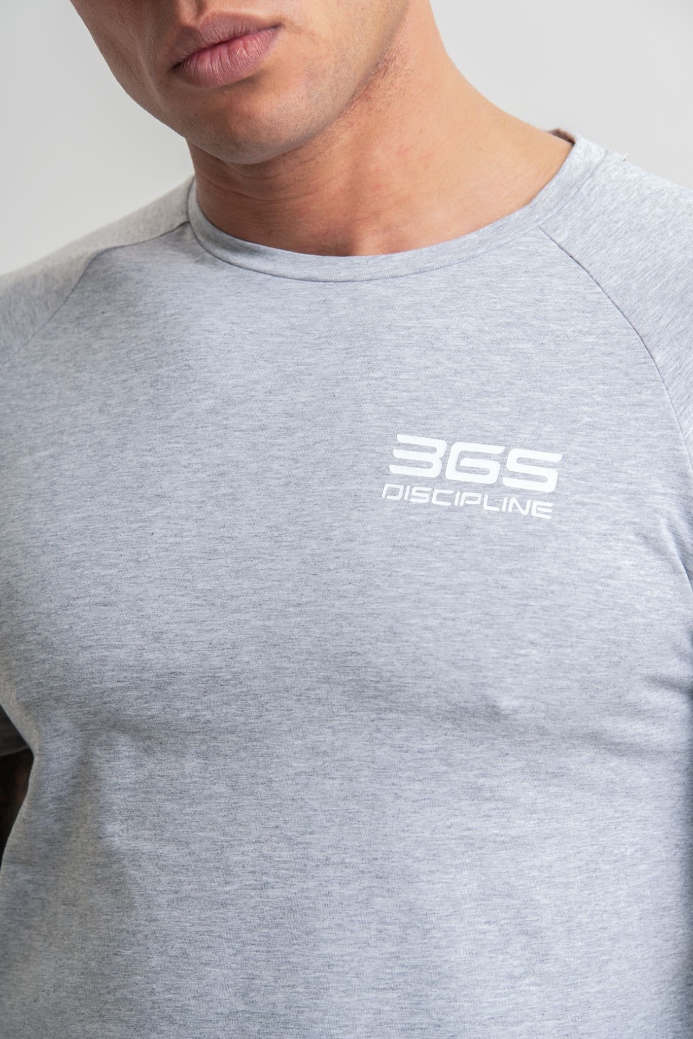 Discipline 365 Discipline 365 Men's Discipline Cotton Short Sleeve Fitness Gym Top with Logo Detail in Grey - 4