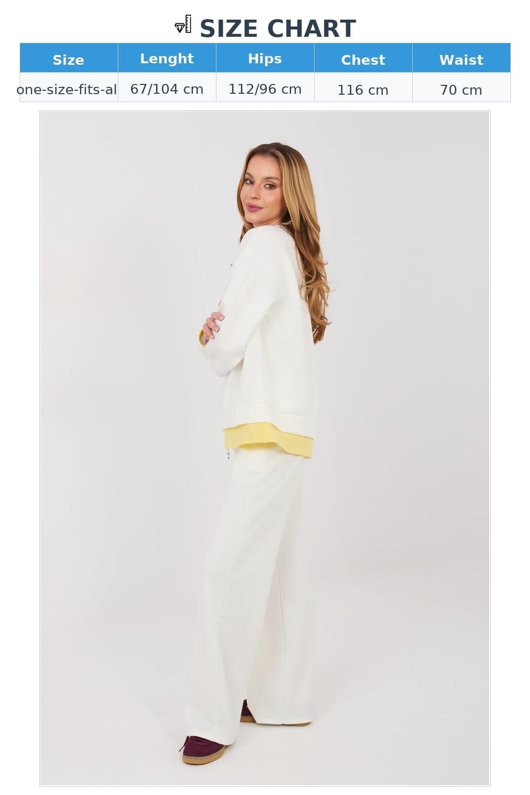 Love Lace Love Lace Women's Minimalist Casual Sweatshirt Tracksuit Set in Off-White - 4
