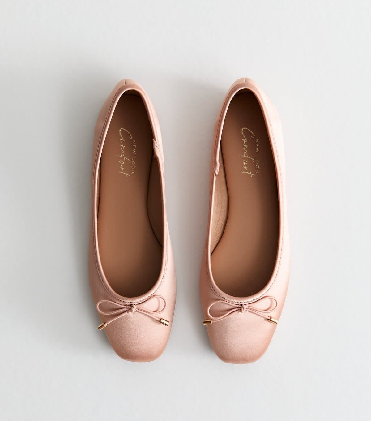 New Look New Look Pink Satin Ballet Flats Vegan