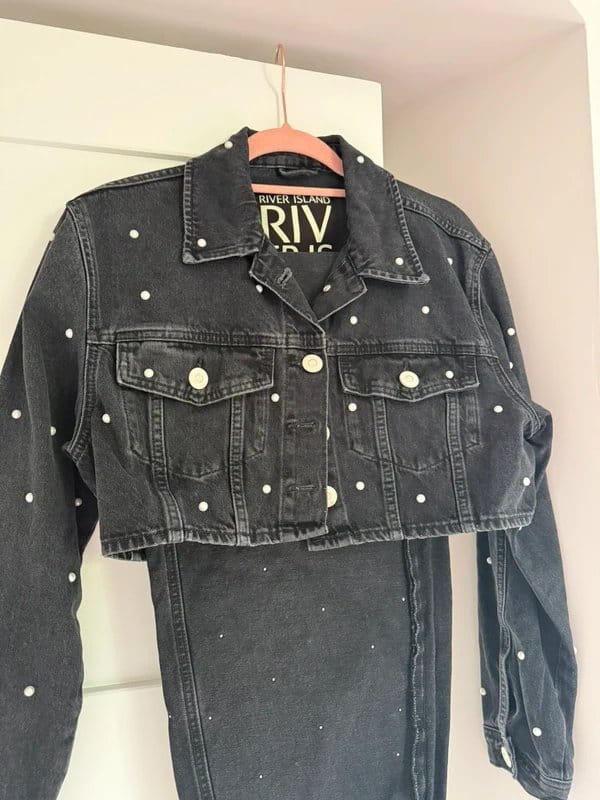 River Island Pearl embellished denim co ord - 1