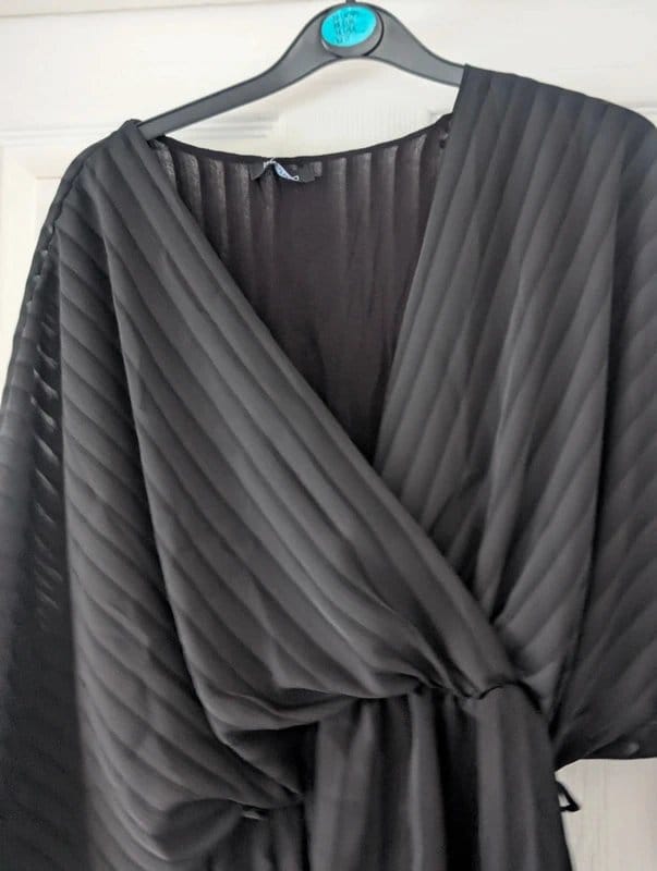 ASOS Black/Sheer Batwing Peplum Top