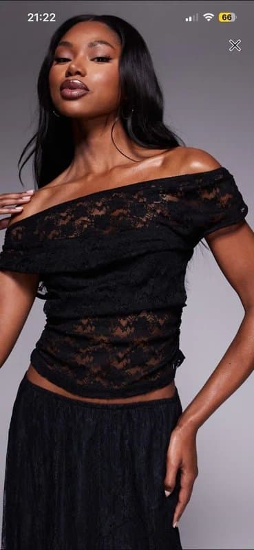 ASOS Design ASOS Design Bardot Lace Top Size XS 4-6