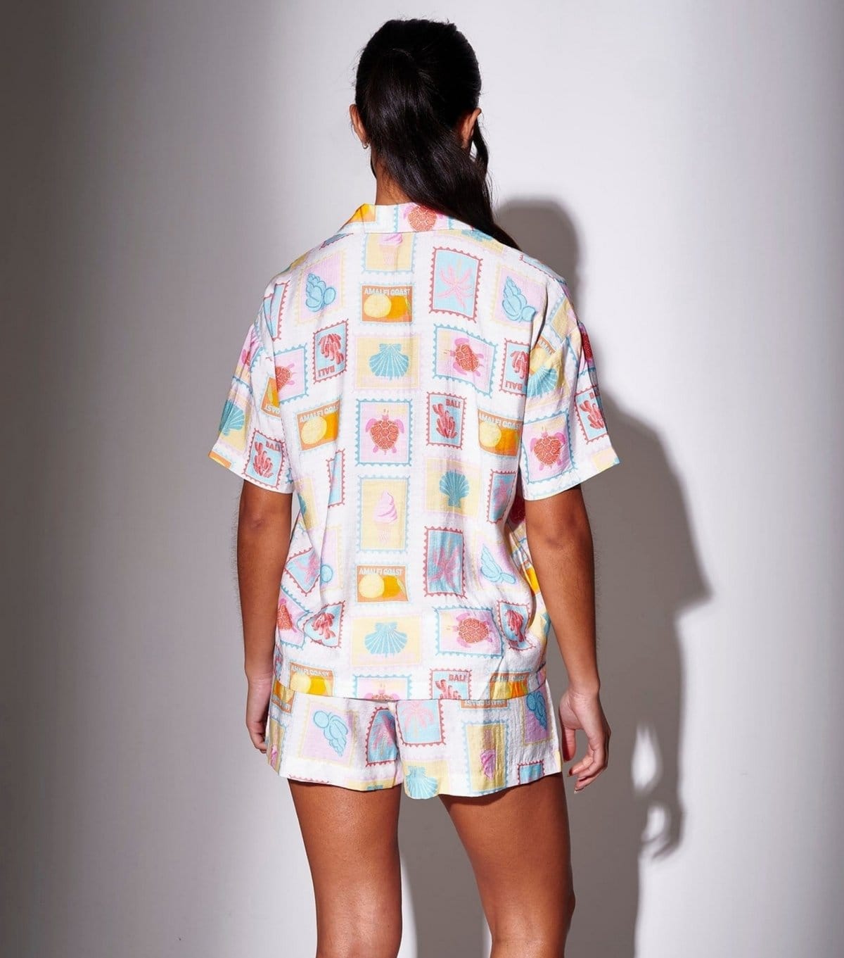 South Beach Women's Multicoloured Postcard Print Short Sleeve Shirt South Beach New Look - 4