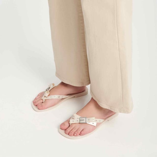 Melissa Shoes Melissa Shoes Women's Harmonic Squared Thong in Beige - 3