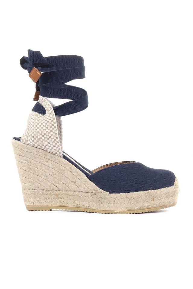 Jones Bootmaker Jones Bootmaker Women's Alyssa Wedge Espadrille Sandals in Navy - 2