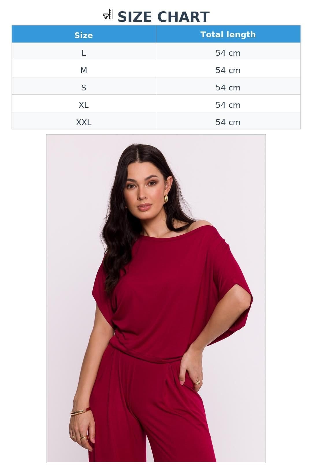 Love Lace Love Lace Women's Viscose Knit Blouse with Pleated Hem in Red - 4