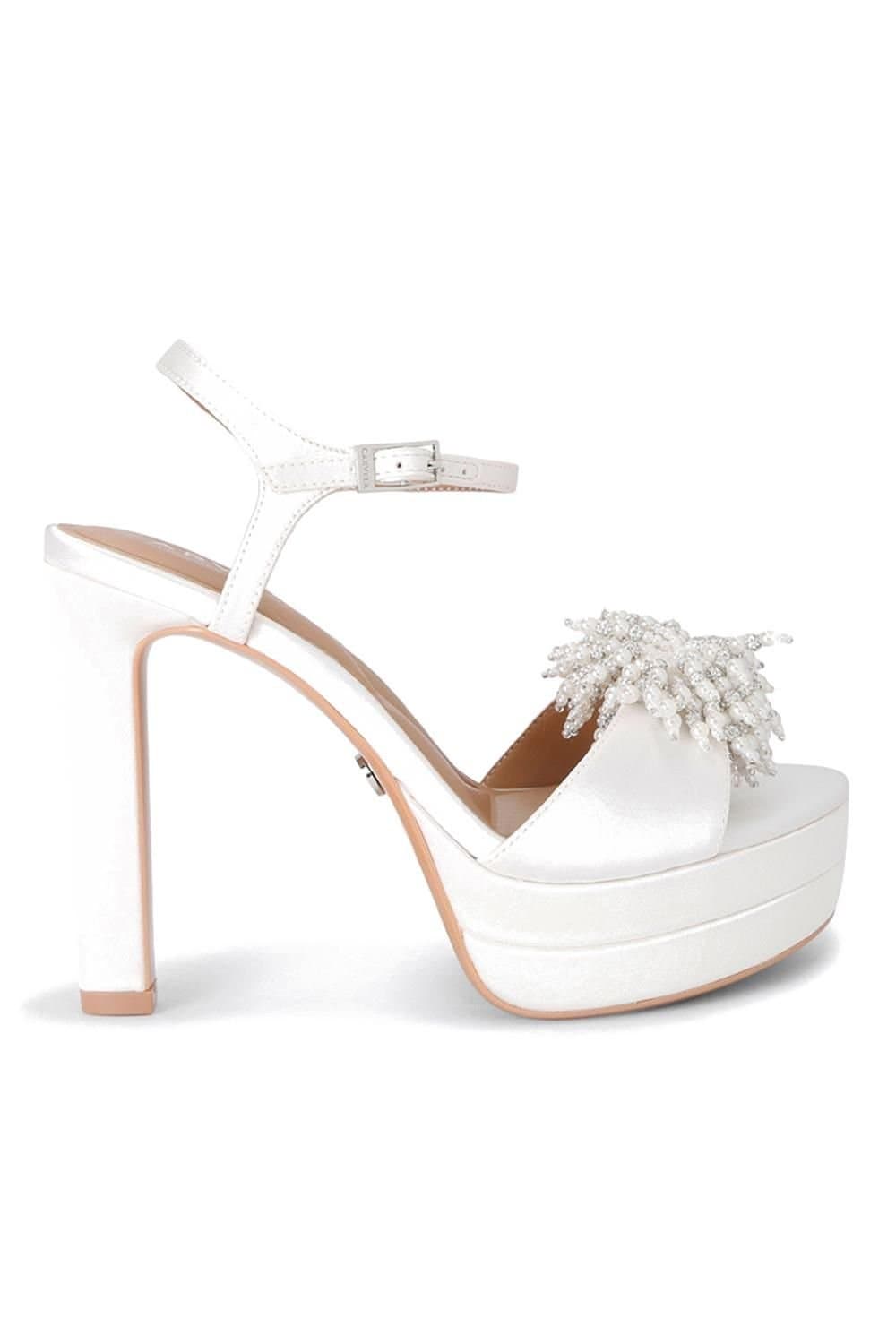 Carvela Carvela Women's 'Lucia Platform' Satin Heels in Cream