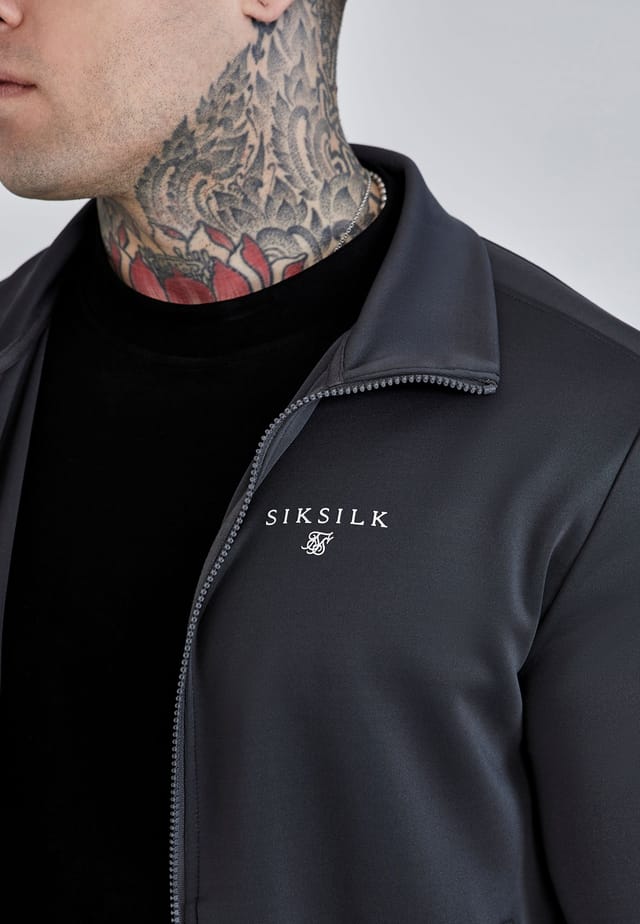 SikSilk SikSilk Men's Essentials Poly Track Top in Grey - 2