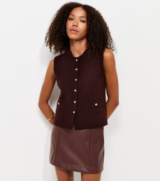 New Look Women's Dark Brown Faux Leather Mini Skirt New Look - 2