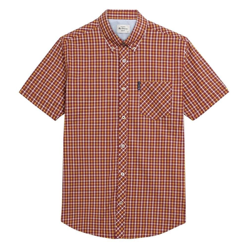 Ben Sherman Ben Sherman Men's Signature House Checked Short-Sleeved Shirt in Red - 4