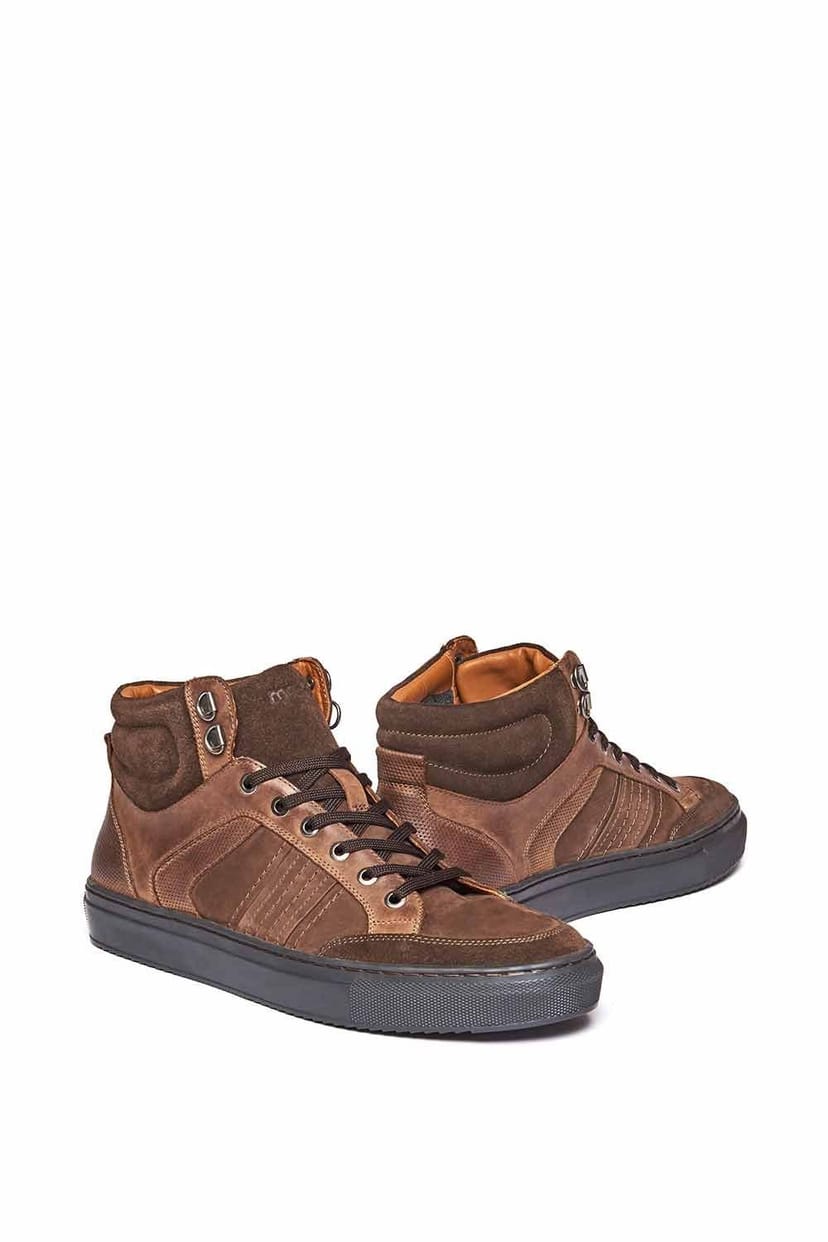Moshulu Moshulu Men's 'Homerun' High Top Trainers in Brown - 1