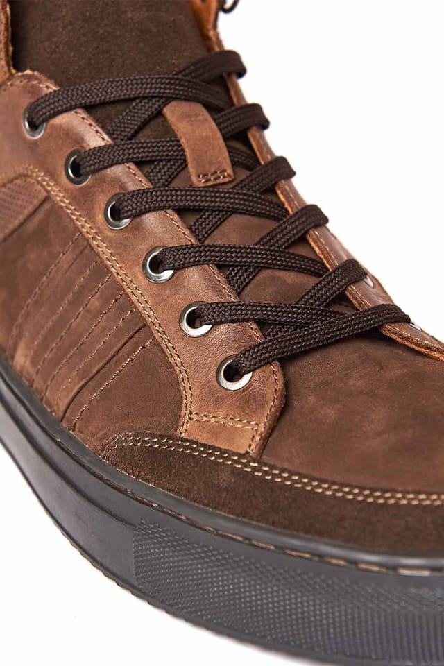 Moshulu Moshulu Men's 'Homerun' High Top Trainers in Brown - 2